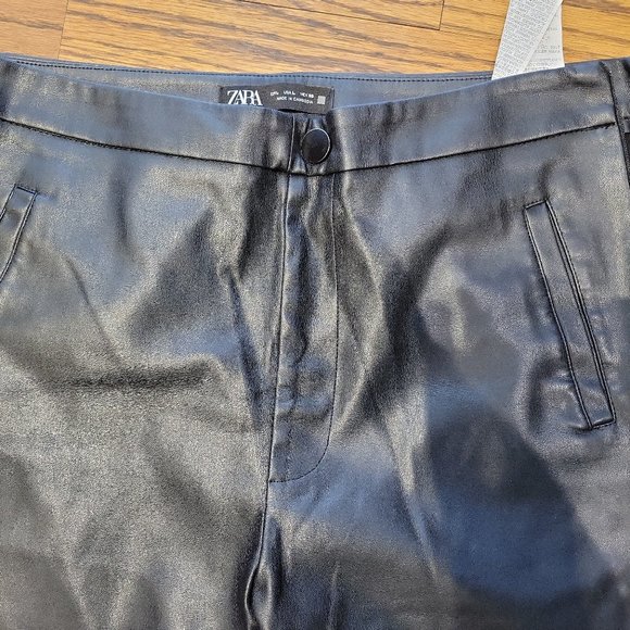 Zara faux leather black pants - Picture 4 of 6